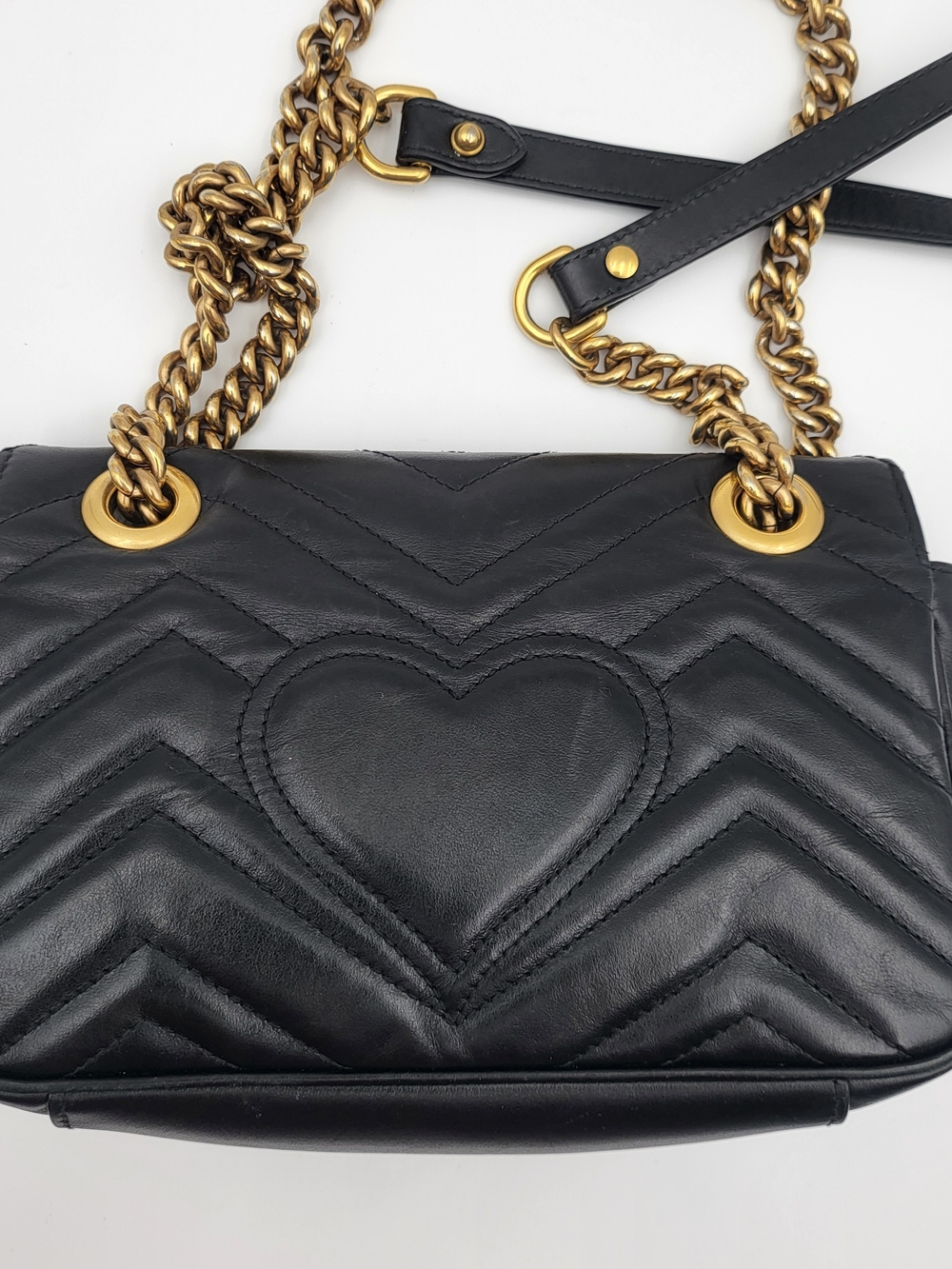 Gucci Black Matelassé GG Marmont Small Shoulder Bag with Gold Hardware - Picture 2 of 16